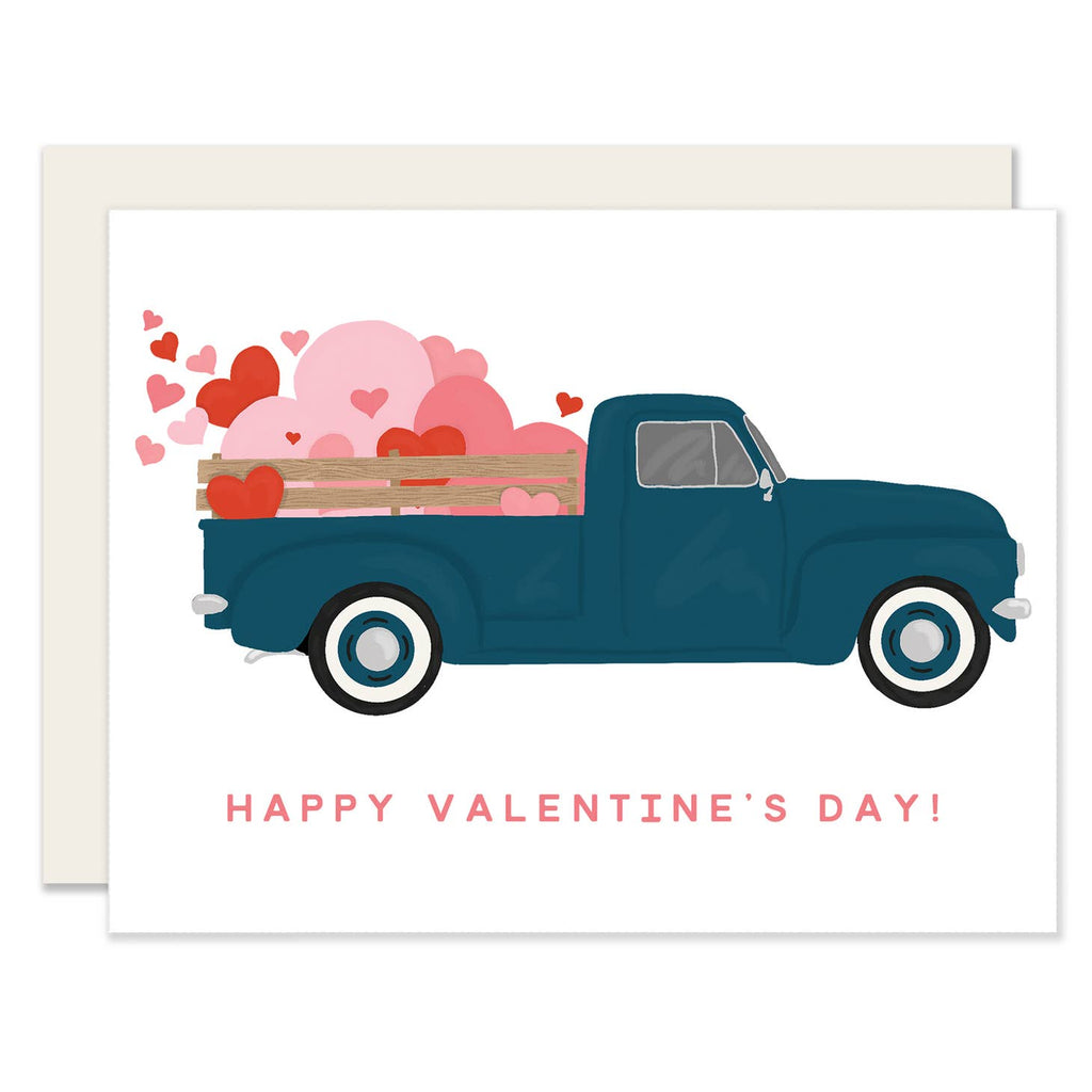 Truckload Valentine Card with Greeting Happy Valentines Day!