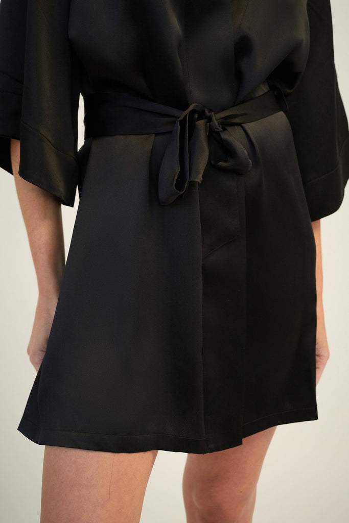 silk wrap gown black 2