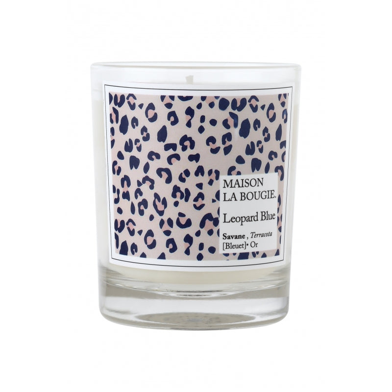leopard blue scented candle 1
