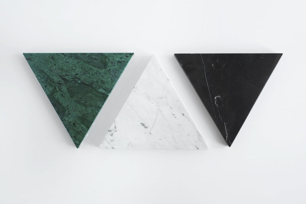 Triangle Stone Trivet in Green Marble design by FS Objects