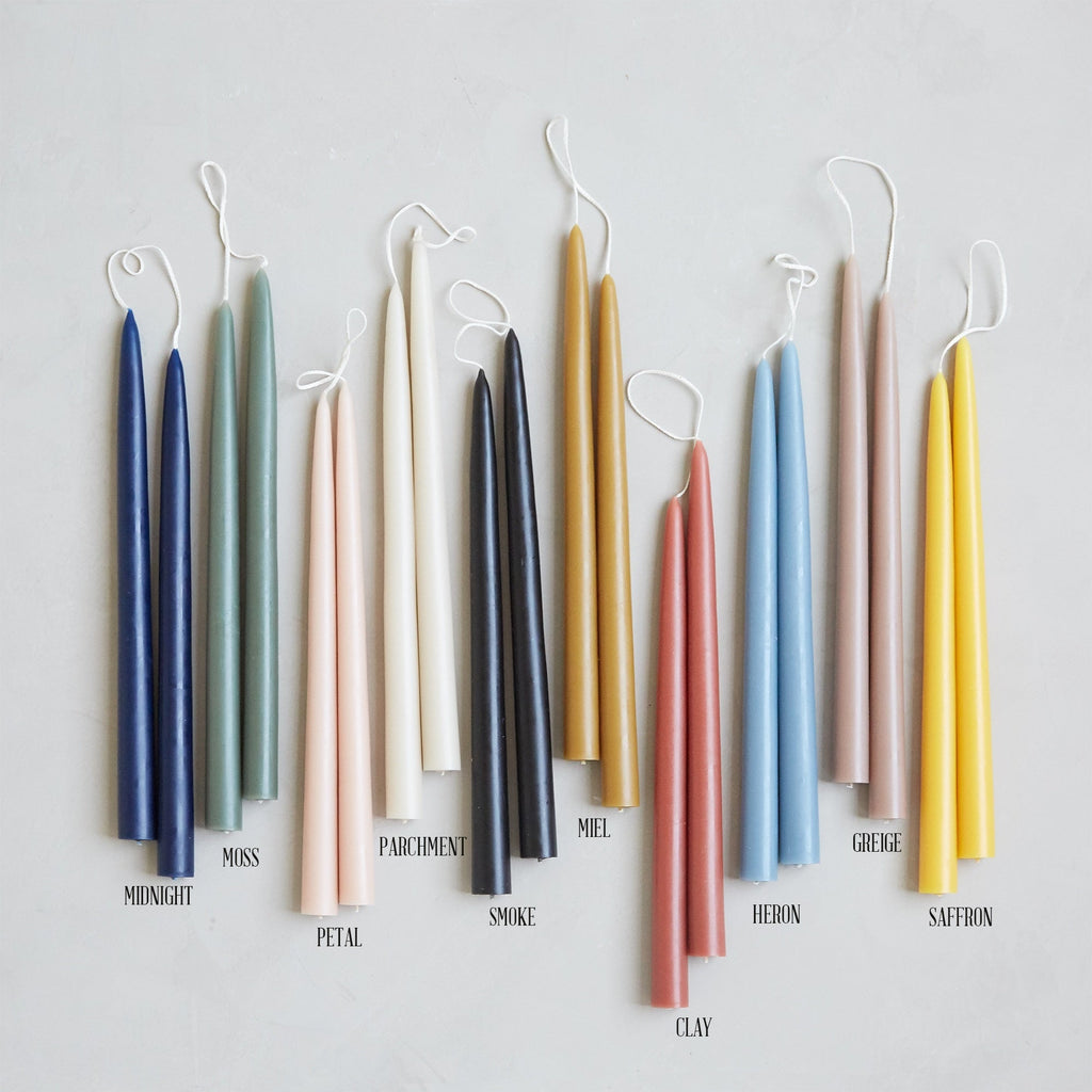 Greige Taper Candles in Various Sizes