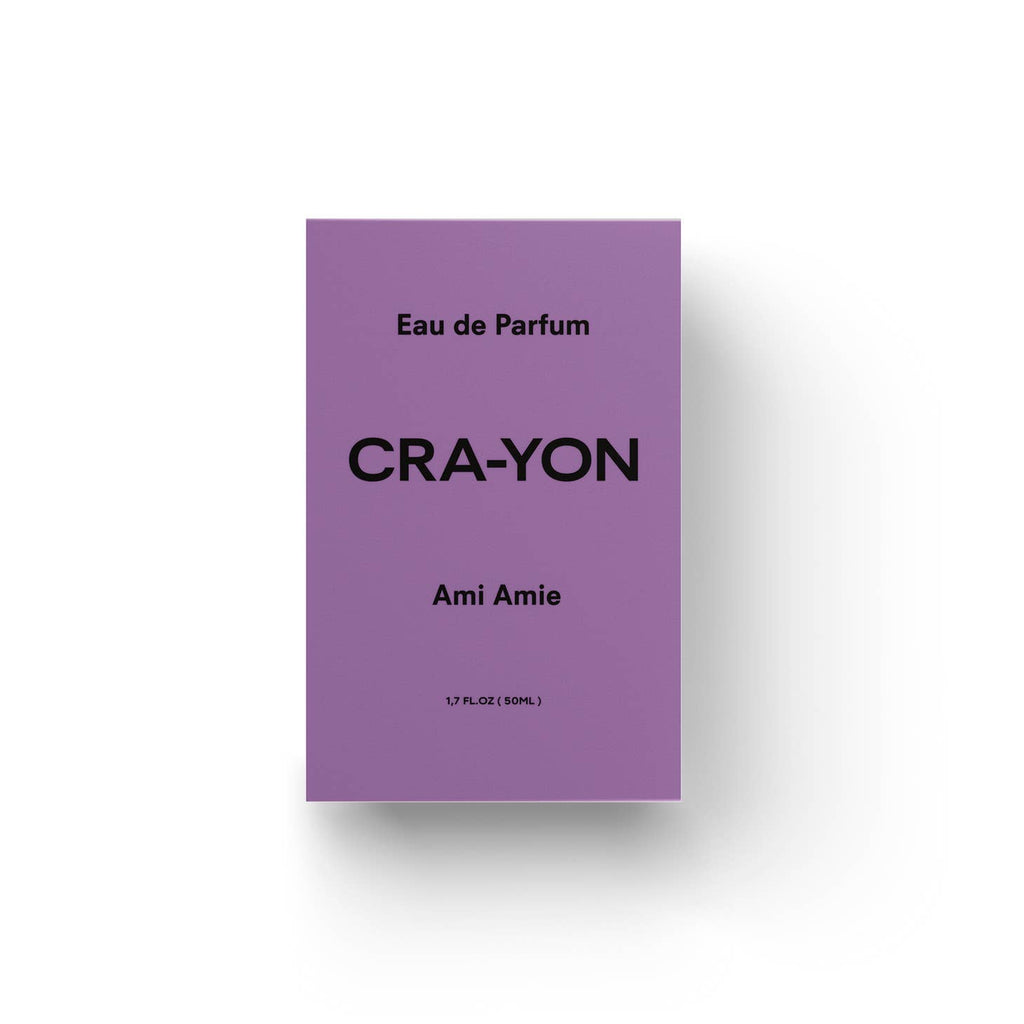 Ami Amie, Eau de Parfum in a purple box 