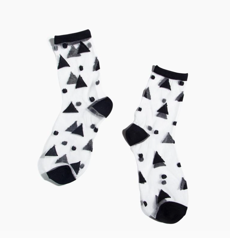 sheer socks in black triangles 1