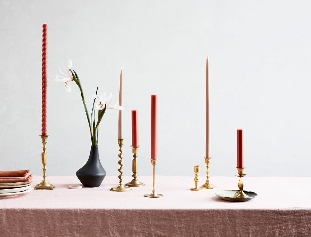 Greige Taper Candles in Various Sizes